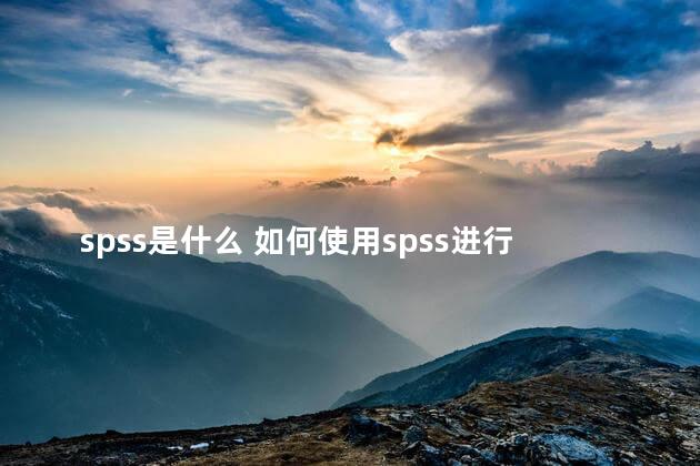 spss是什么 如何使用spss进行数据分析